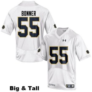 Notre Dame Fighting Irish Men's Jonathan Bonner #55 White Under Armour Authentic Stitched Big & Tall College NCAA Football Jersey TIS6799FA